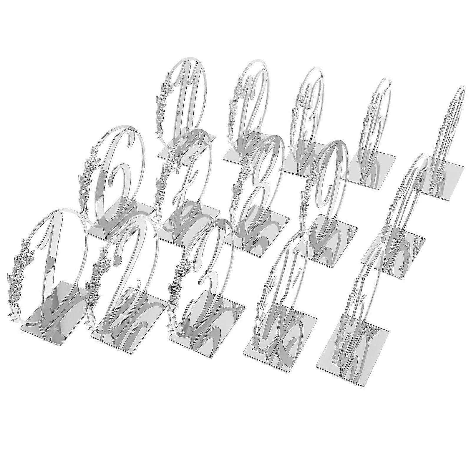 Wedding Table Number Signs Plastic Silver for Reserved Seating 15Pcs Set