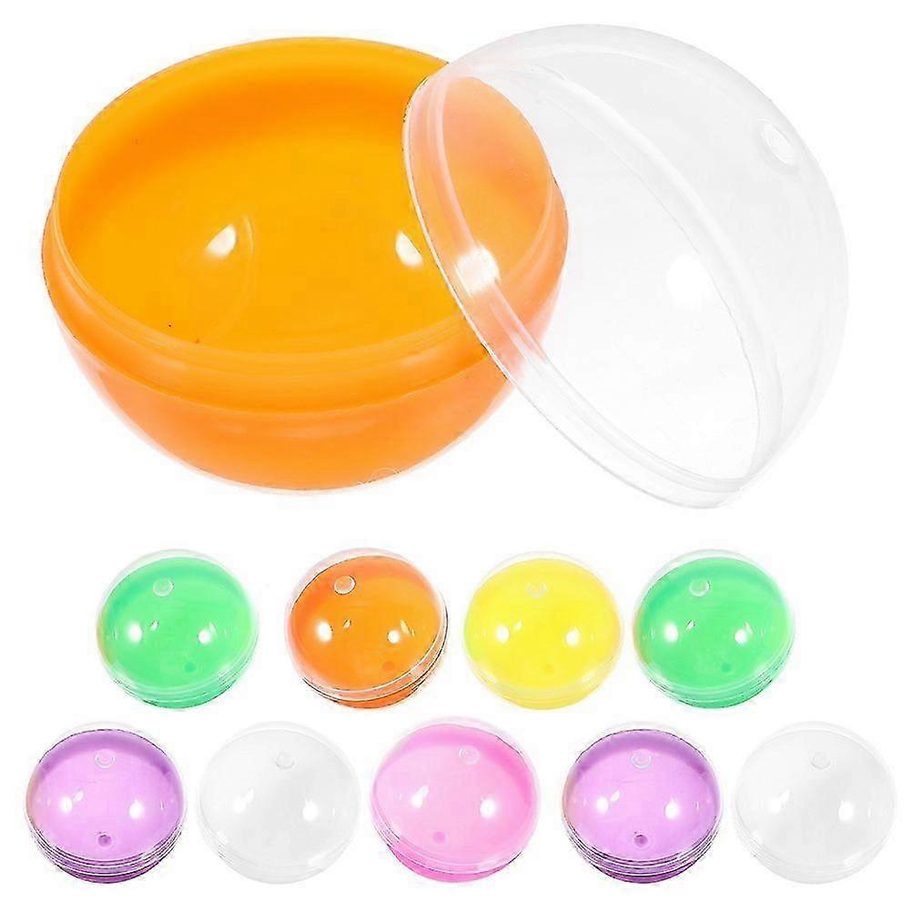 100 Pcs Round Openable Empty Fillable Plastic Boxes Gift Stuffer Refill Containers