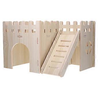 1 Set Houten Hamster Huis Kleine Huisdieren Schuilplaats Huis Dubbel Dek Hut Met het Beklimmen Ladder