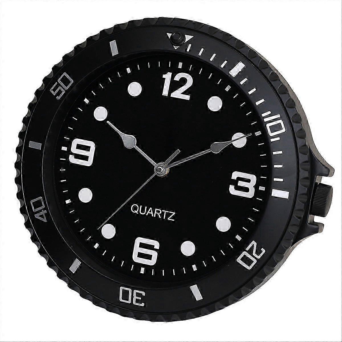 Wall clock modern design silent quartz needle wall clock Black