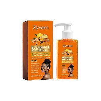 Turmeric & Vitamin C Moisturizing Scrub Shower Gel, Refreshing Body Cleanser for All Skin Types