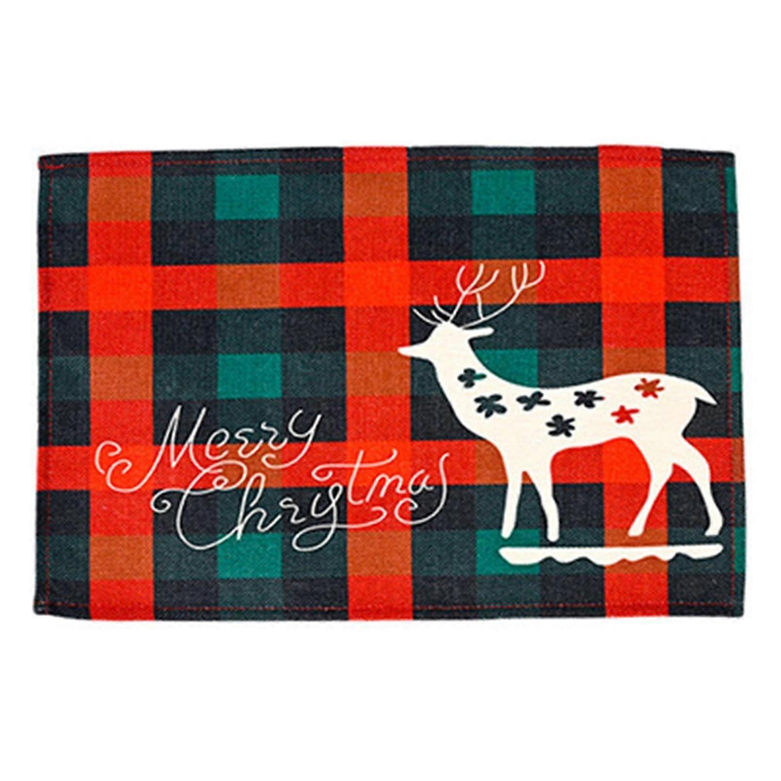 Christmas Table Mat Classic Plaid Design Decorative Rectangular