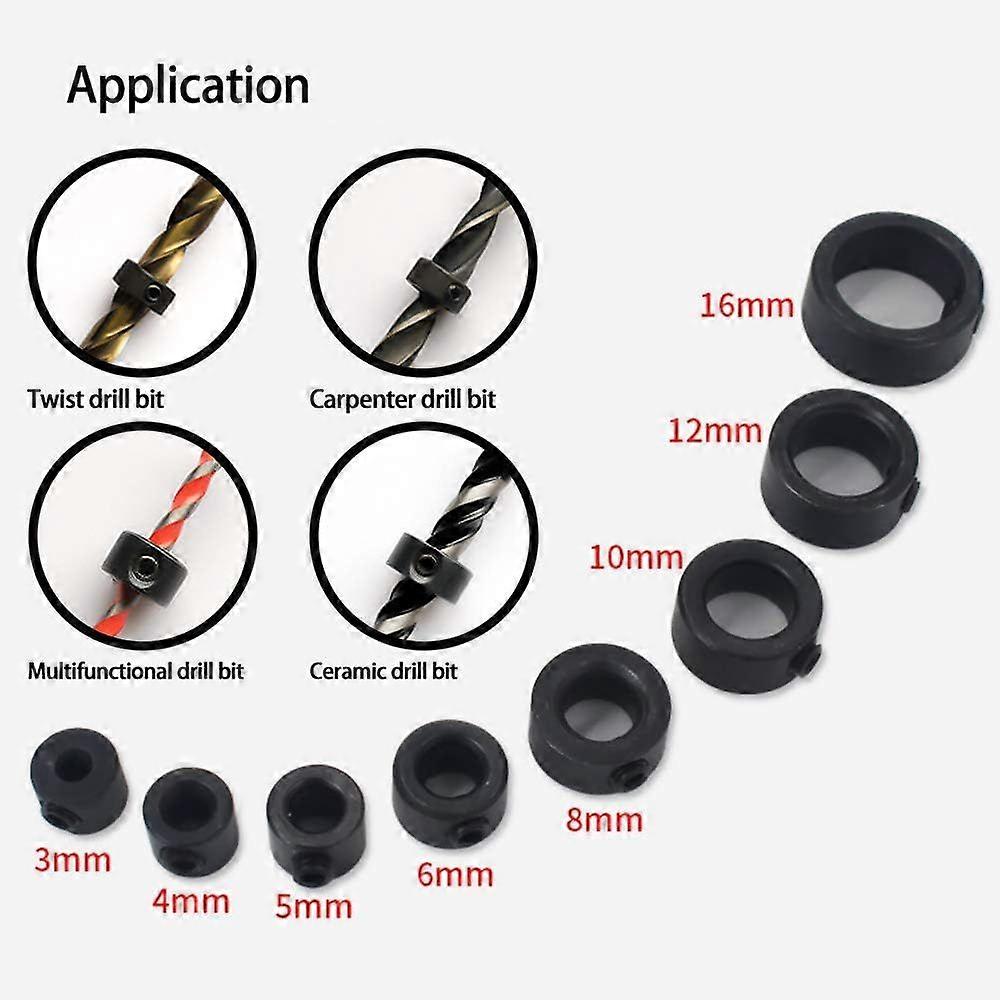Depth Stop, Drilling Depth Stops, Depth Stop Collars, 8 pcs Depth Stop Collars