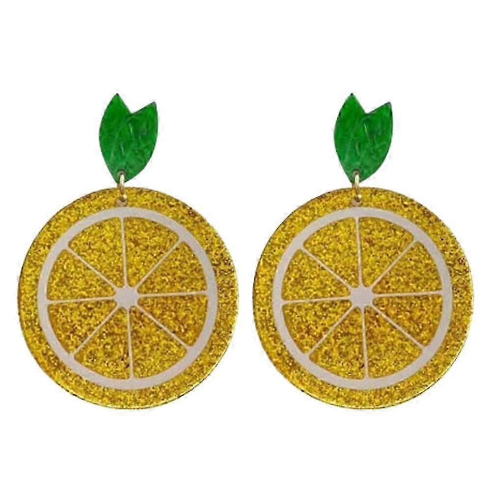 Lemon Dangle Earrings with Creative Design compatible with Decor Acrylic Multi 1 Pair