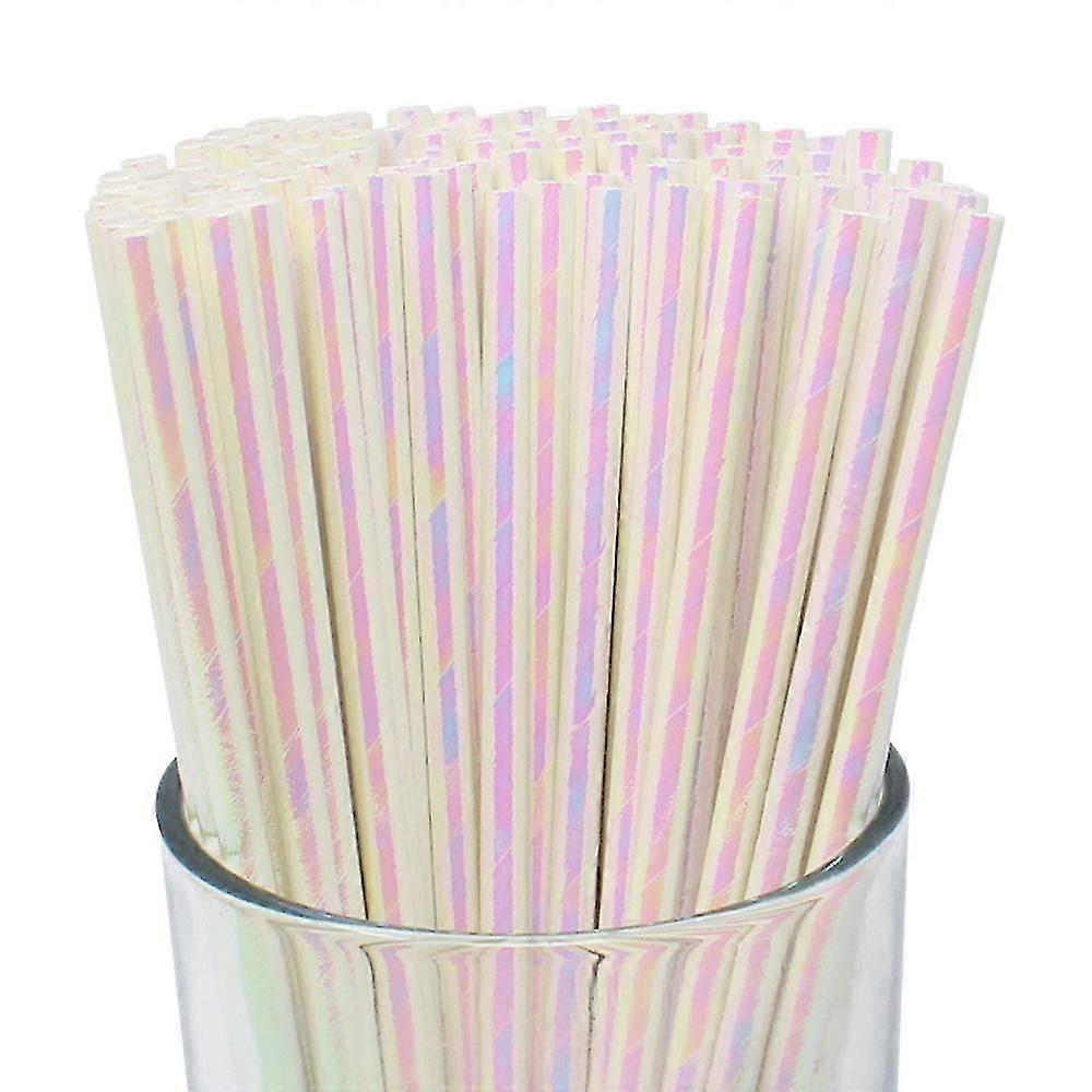Disposable Drinking Paper Straws (200pcs, White)