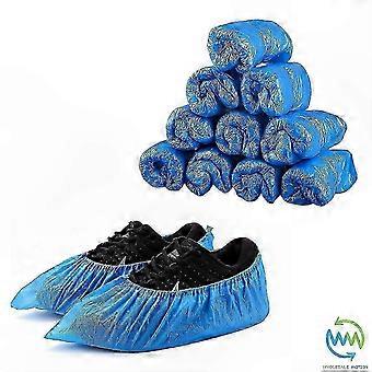 Rutschfeste, schützende Überschuhe, blaue Einweg-Überschuhe aus Kunststoff, geeignet für Reinräume
