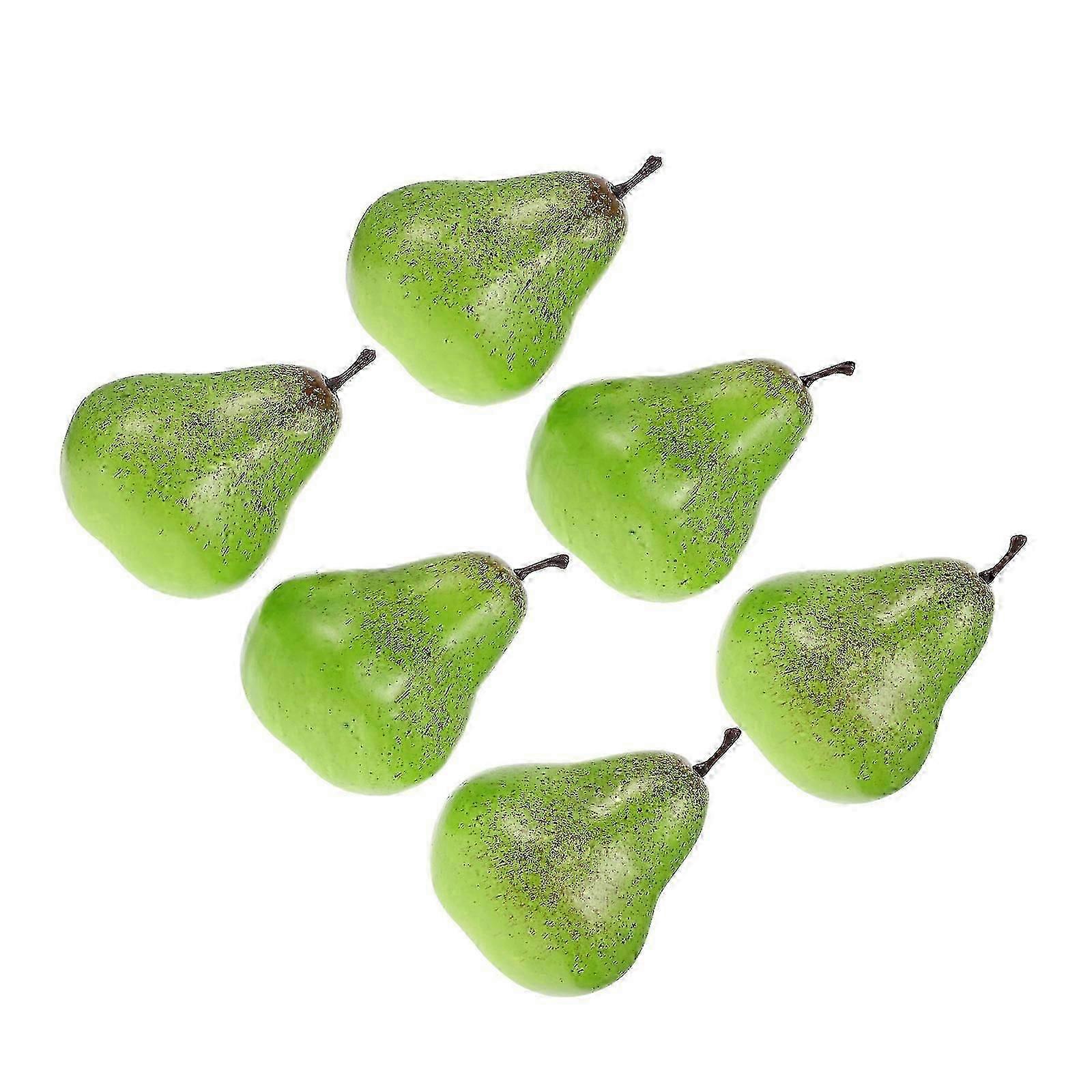 Fake Pear Pear Models for Decor 6Pcs Artificial Lifelike Simulation Models