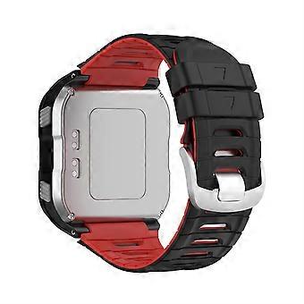 Black Red Silicone Replacement Watch Band with Sporty TwoTone Design for Garmin Forerunner 920XT