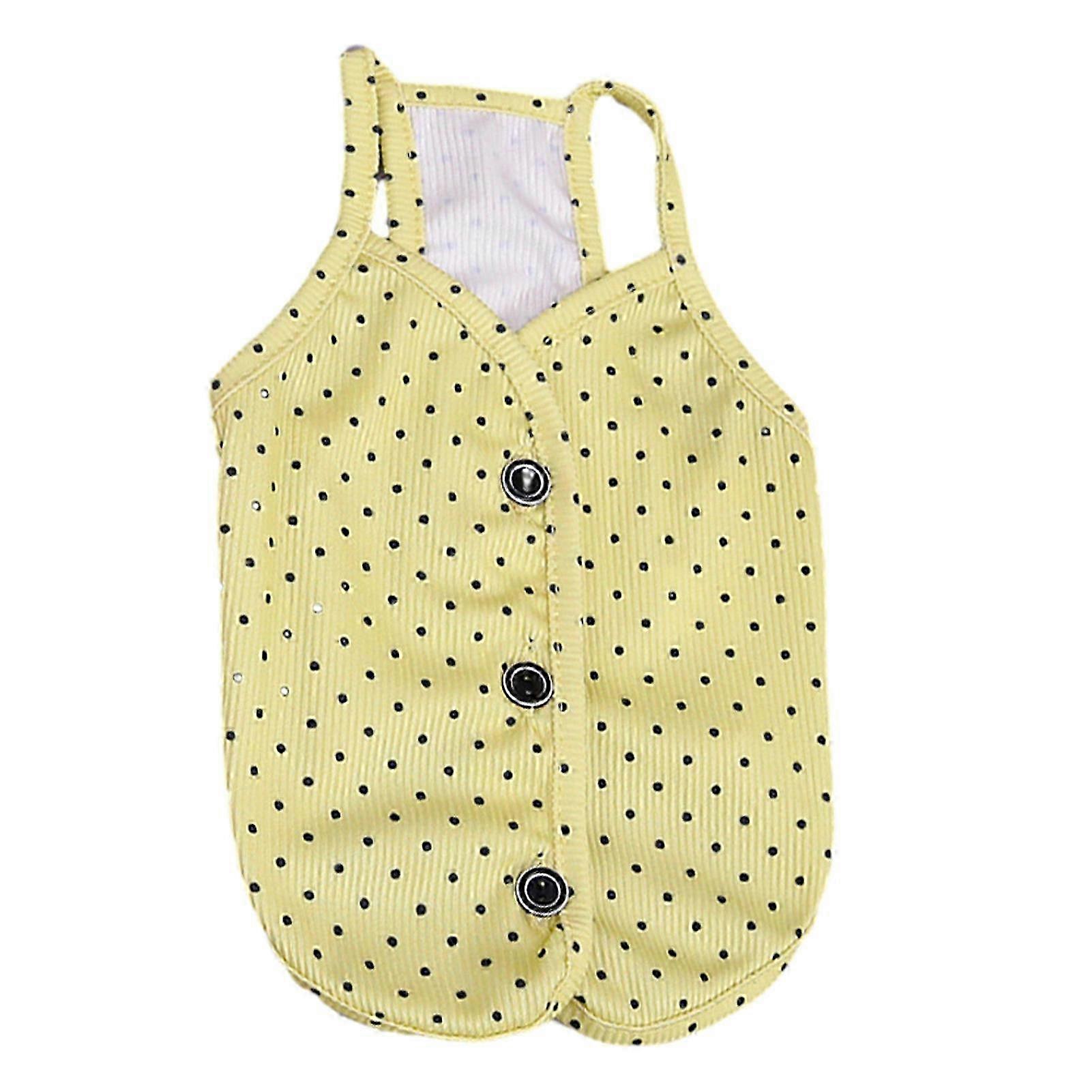 Button Down Pet Vest - Polka Dot Sleeveless compatible with Small Pets
