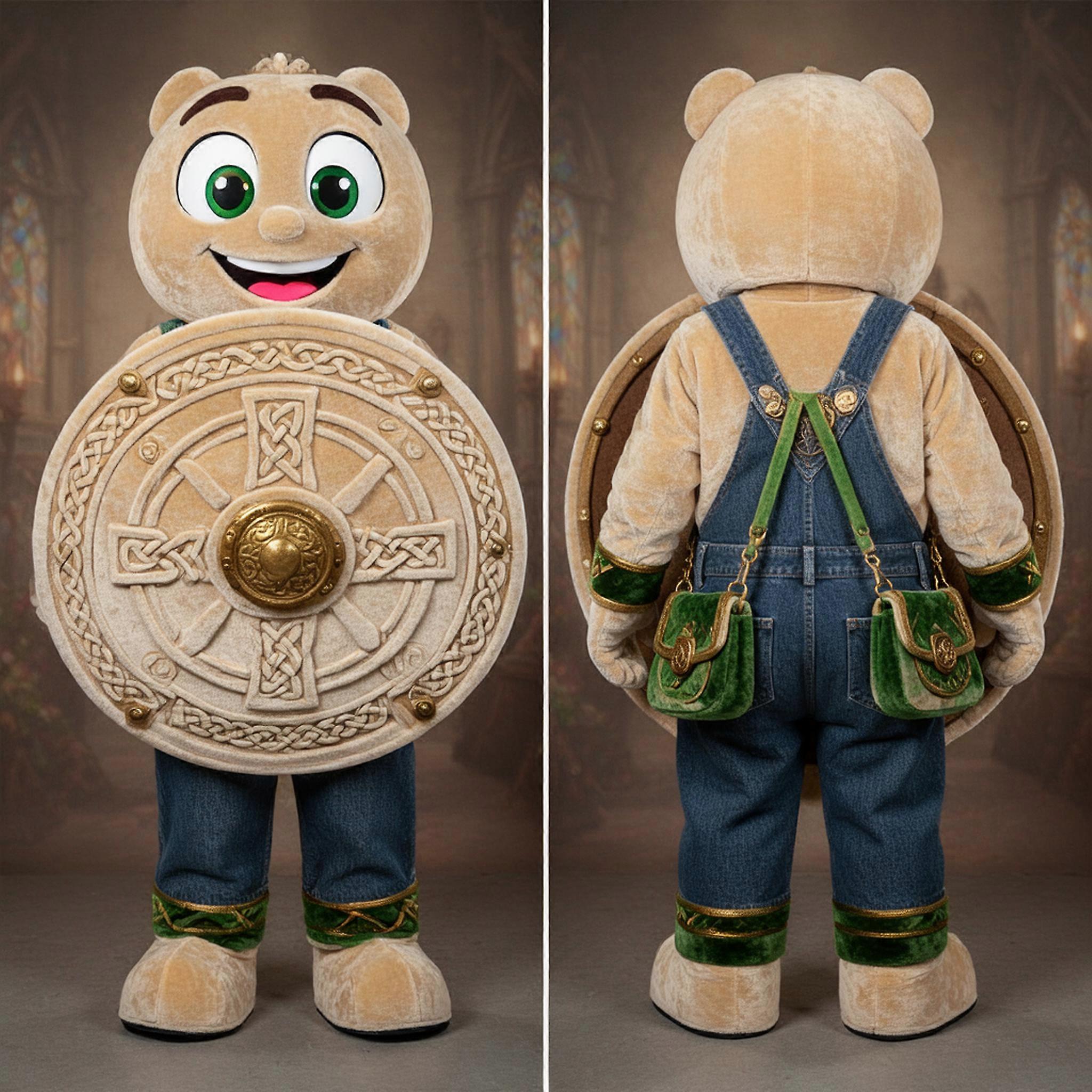 MASTICOT Beige Velvety Celtic Shield Mascot