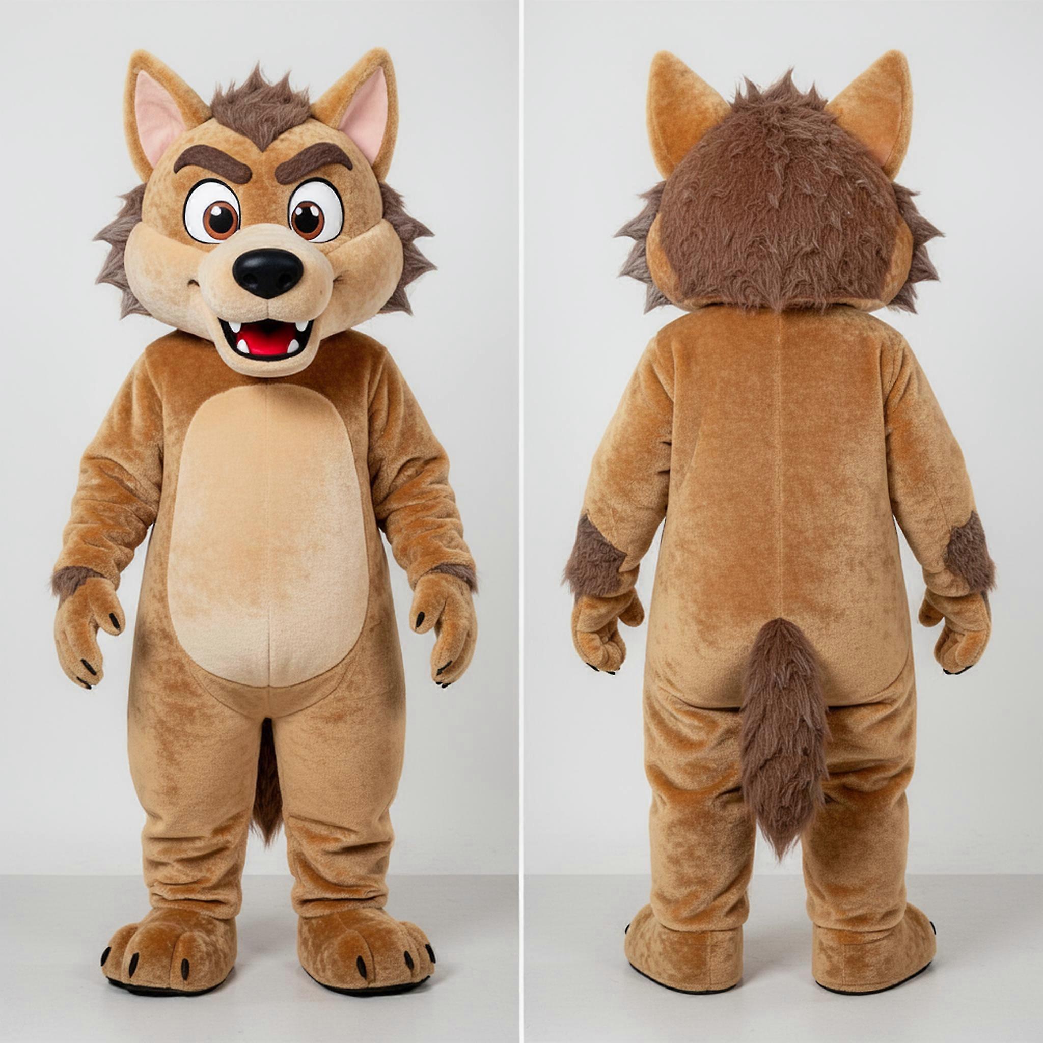 MASTICOT Tan Furry Werewolf Mascot