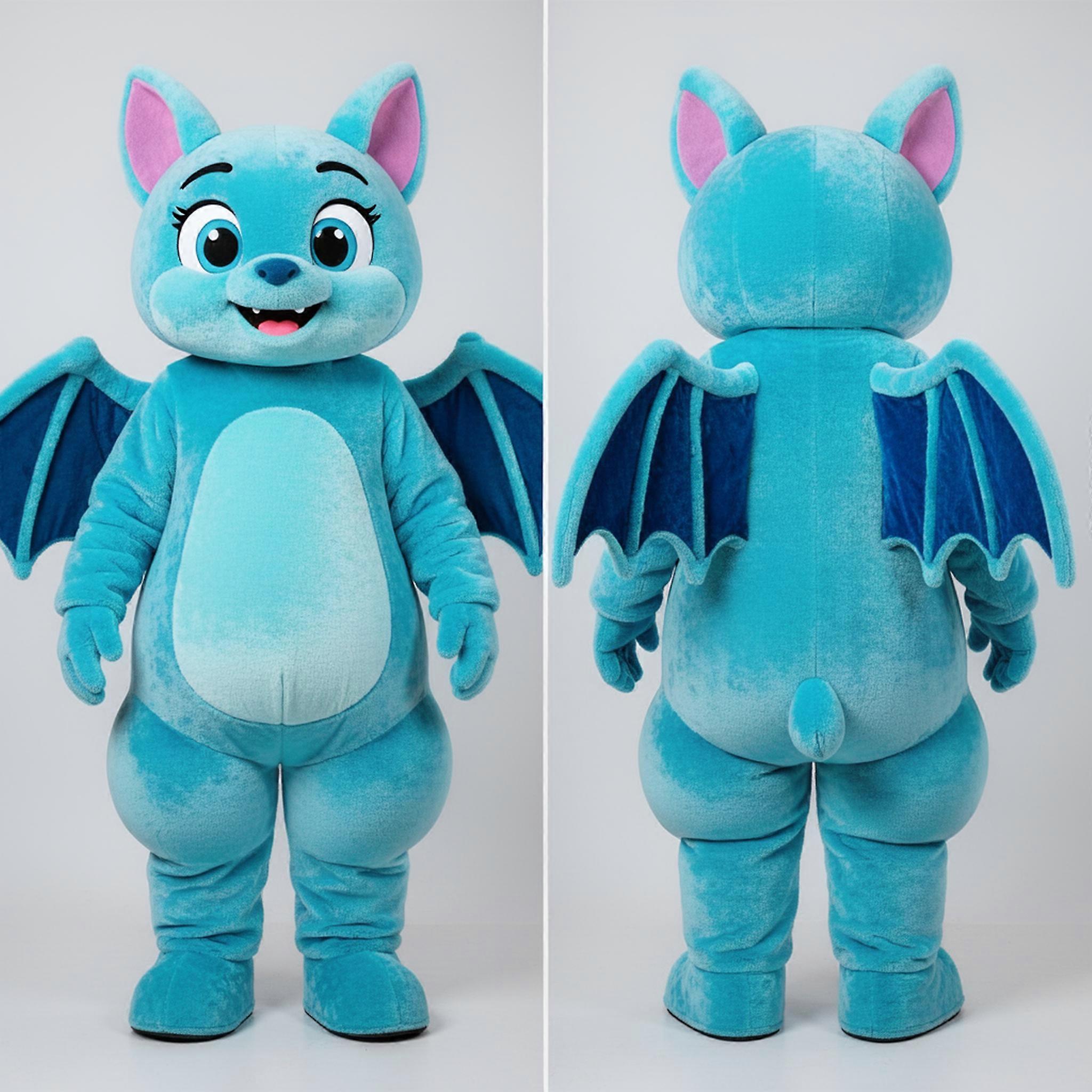 MASTICOT Cyan Velvety Bat Mascot
