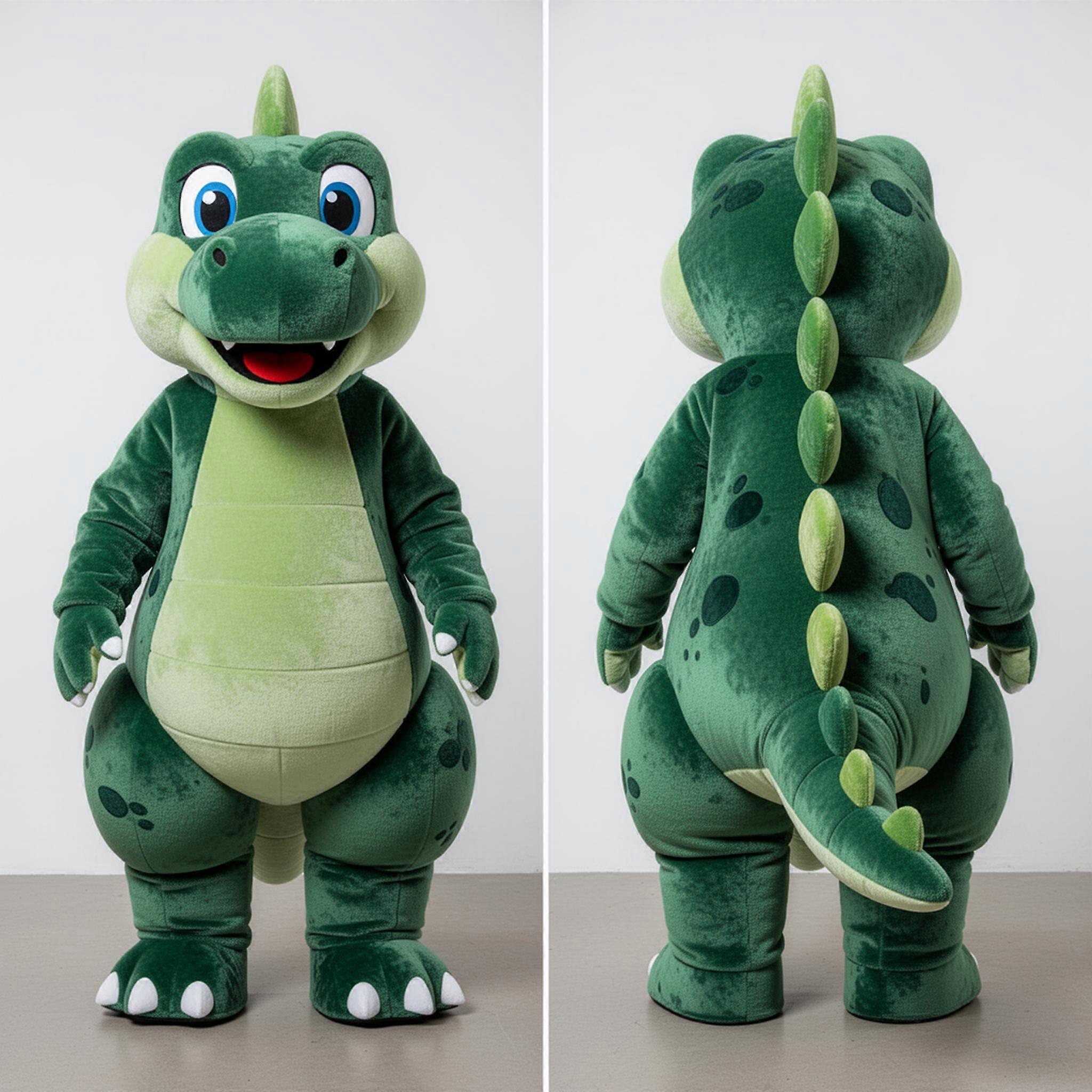 MASTICOT Forest Green Friendly Stegosaurus Mascot
