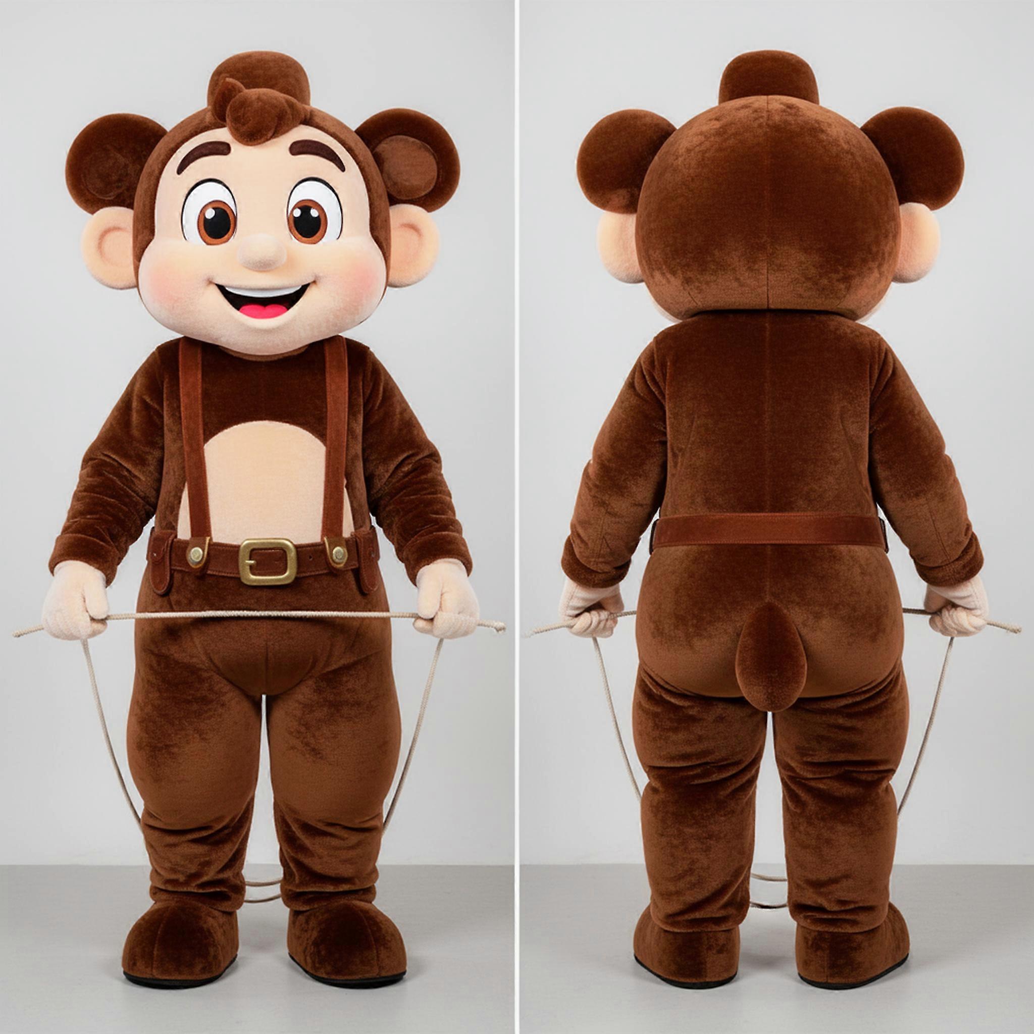 MASTICOT Brown Velvety Tightrope Walker Mascot