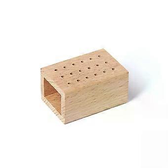 18 Holes Wood Nail Drill Bits Holder Stand Display Storage Box Nail Grind Head Organizer Empty Container Case Manicure Tool