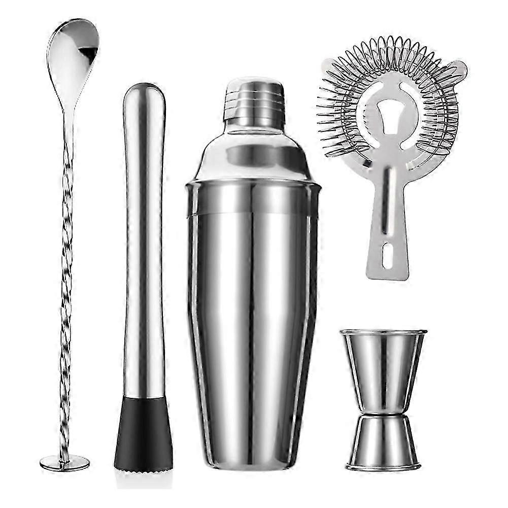 5-Piece Cocktail Shaker Set Shaker Strainer Jigger