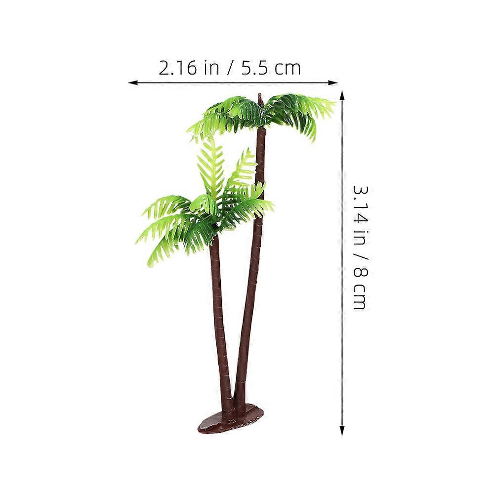 Simulation Tiny Tree Model Miniature Palm Tree Decor for Decoration 10Pcs