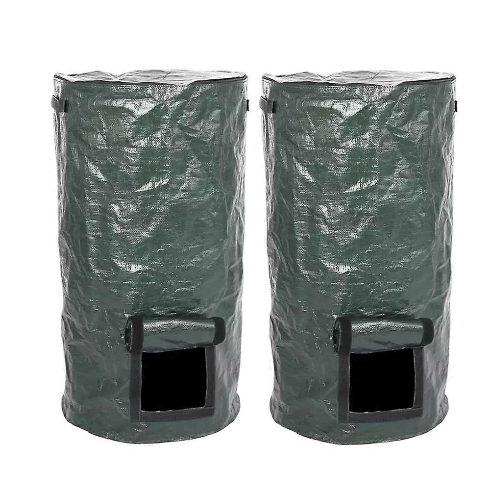 Compost Bag Large Capacity Garden Bag for Yard Fallen Leaves 2Pcs