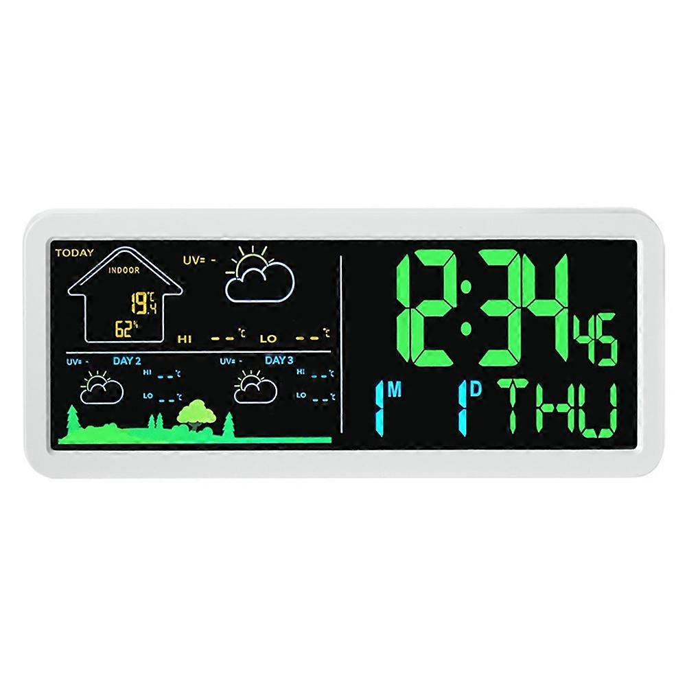 Weather Forecast Electronic Clock Multi-Functional Alarm Clock Electronic Thermometer and Hygrometer Simple Wall Clock