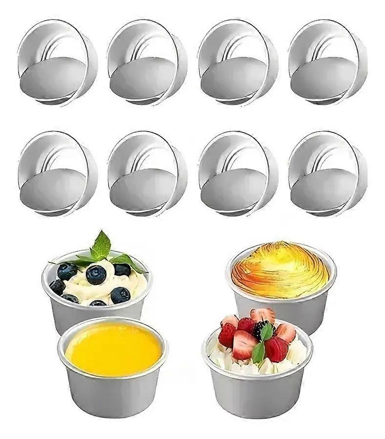 8-Piece Removable Round Aluminum Cake Mold Set