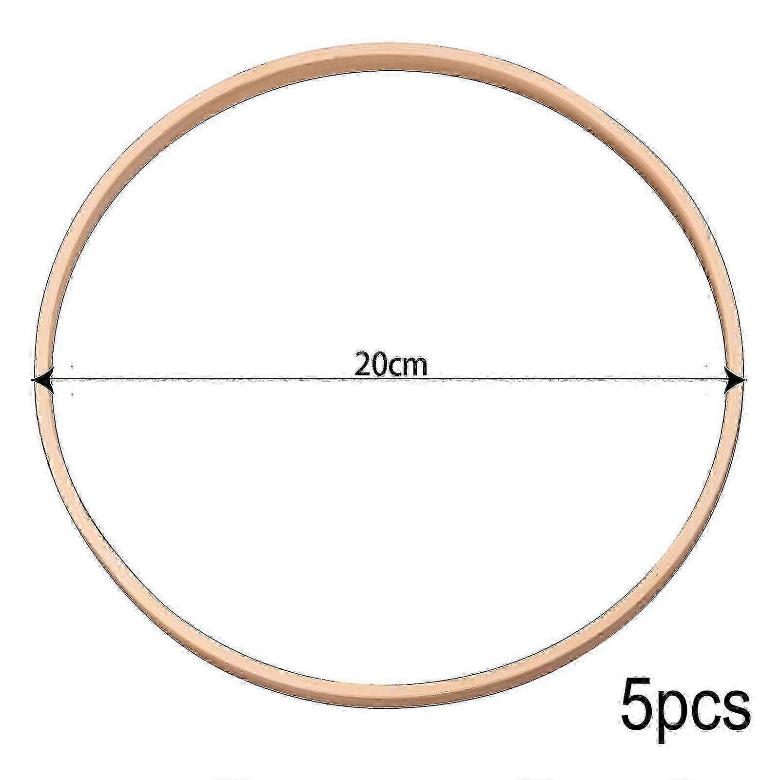 5pc Wooden Bamboo Hoops For Crafting
