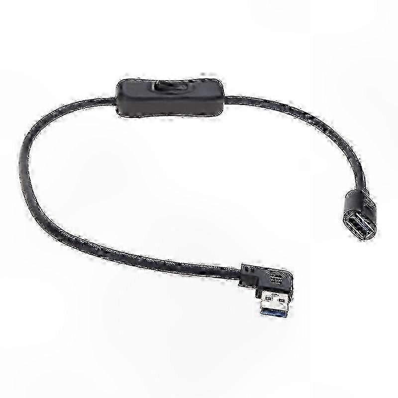 Right-Angle USB 3.0 Extension Cable with Switch
