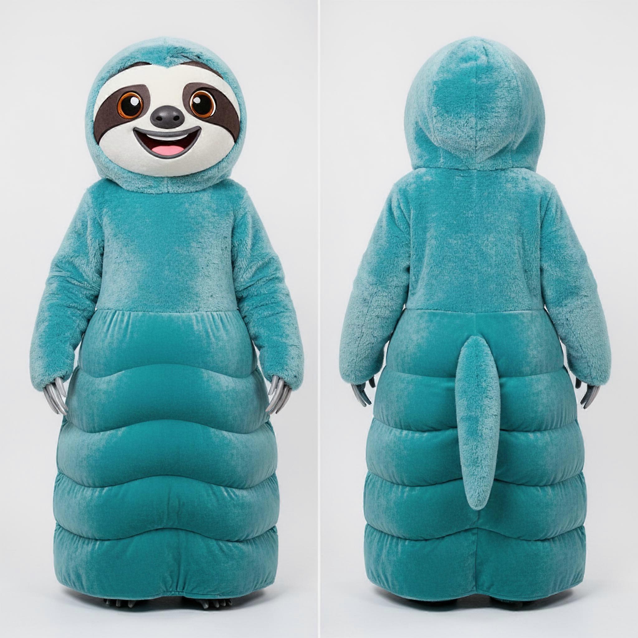 MASTICOT Cyan Plush Gentle Sloth Mascot