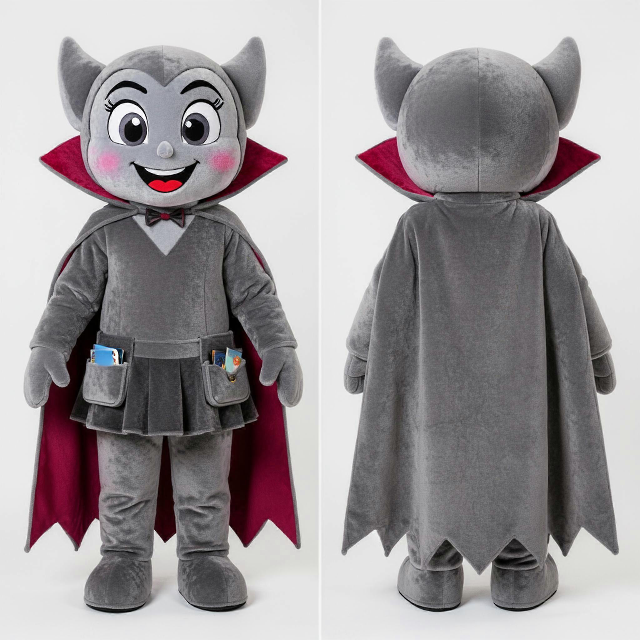 MASTICOT Gray Velvety Vampire Mascot