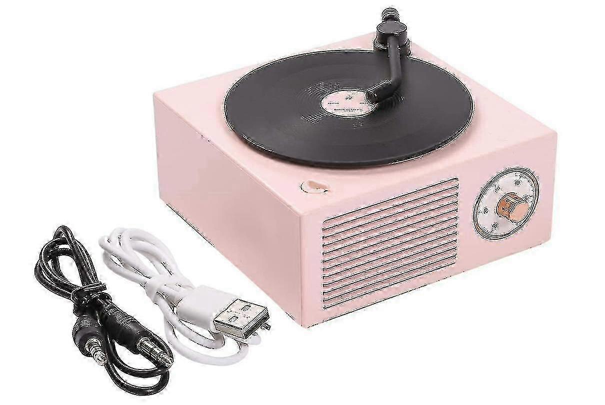 Bluetooth Wireless Speaker, Retro Vinyl Record Cd Style Player.