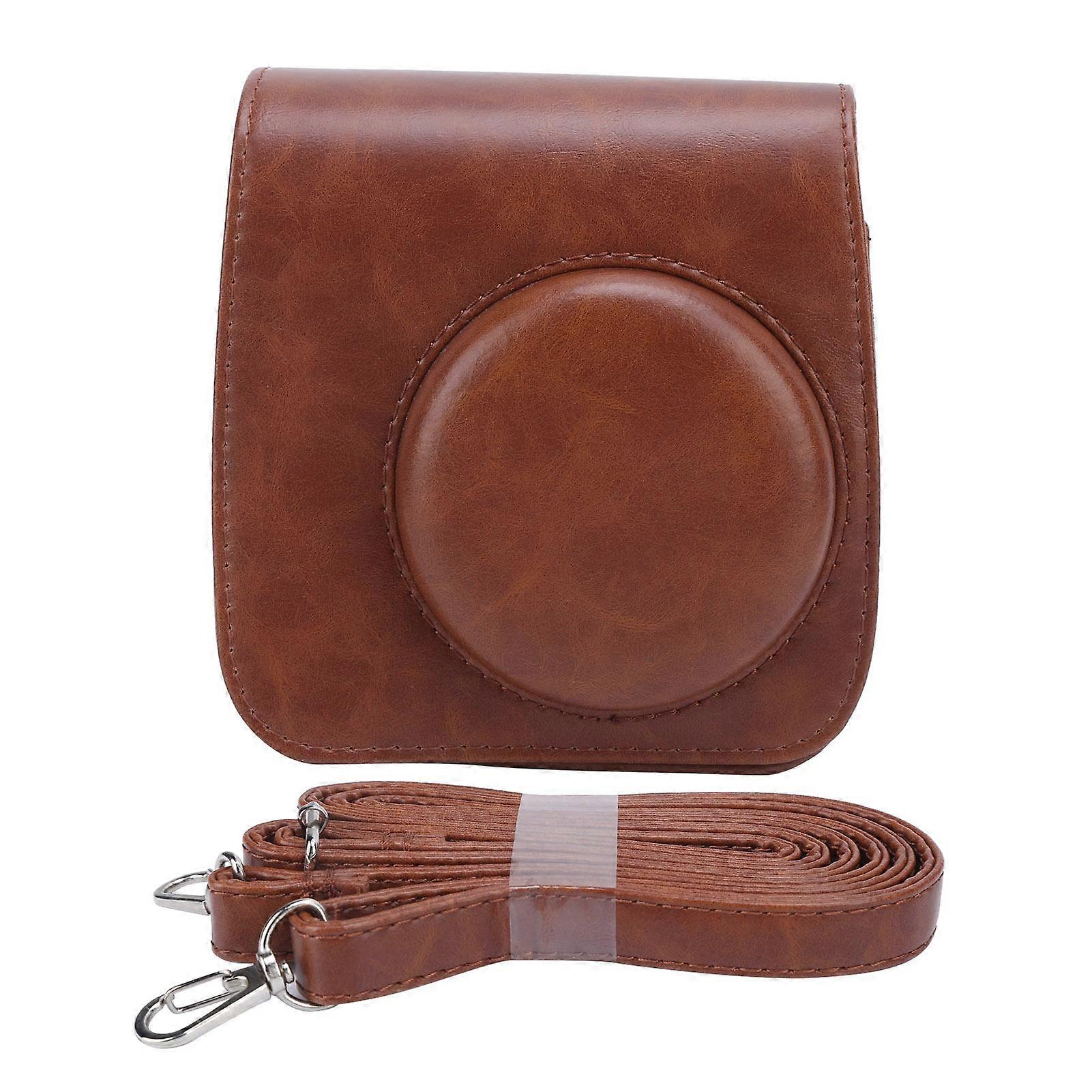 PU Leather   Camera  ive Case with   Shoulder Strap for     7+ Camera(Brown )