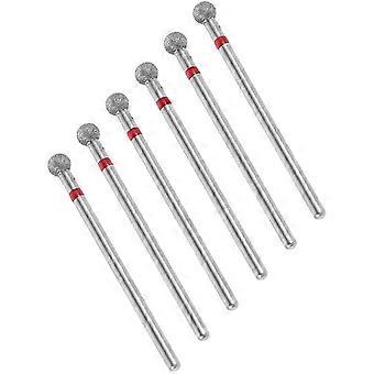 6pcs Nail Drill Bits Set Ball Head Nail Grinding Bits For Cuticle Clean 3/32' Electric Fine Grit Polishing Remover Buffer Machine Manicure Tool CSC-WH