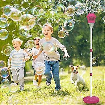 Rechargeable Stand Up Bubble Machine for Kids,Automatic Outdoor Bubble Maker with Lights,High Output Standing Bubble Blower_yzad