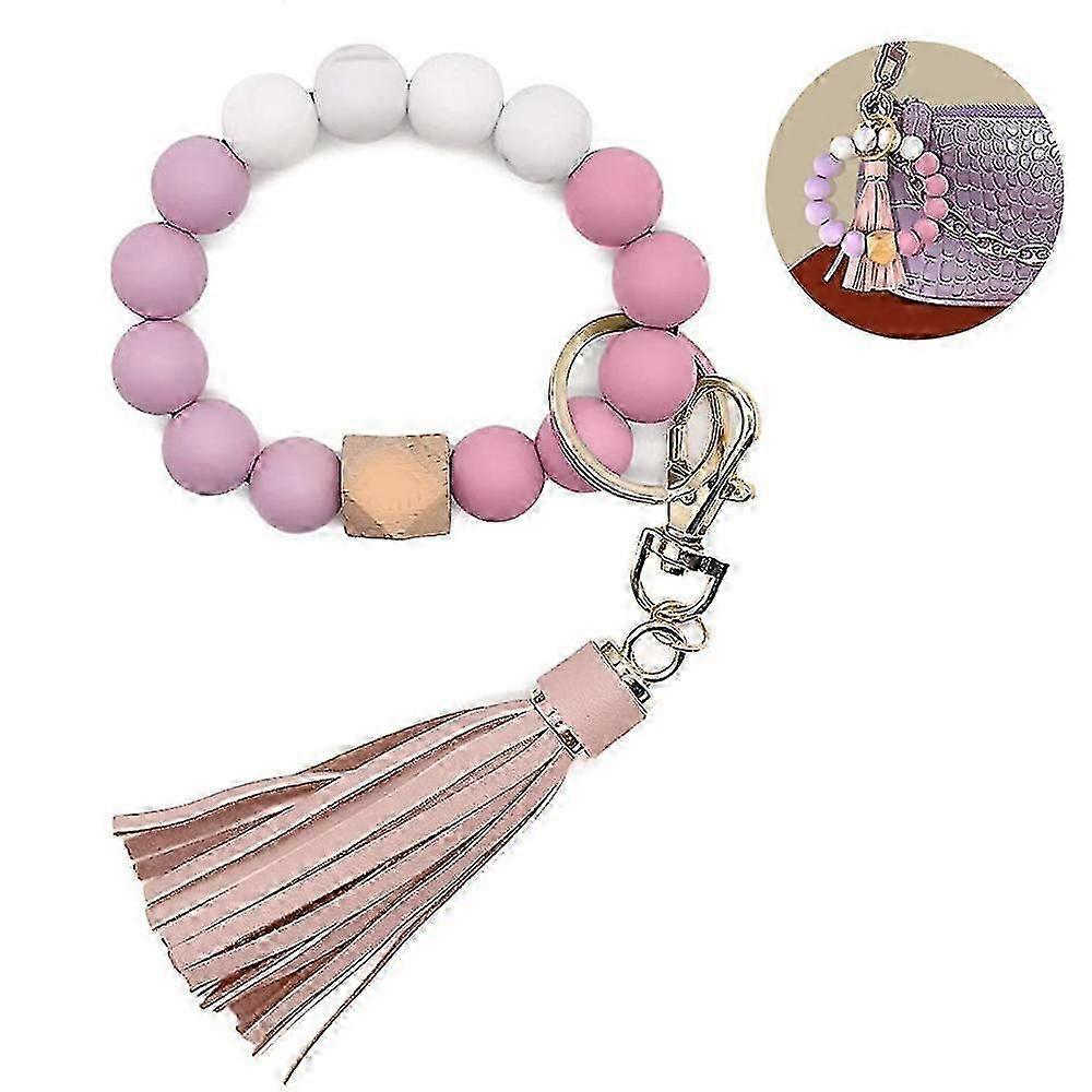 Elastic Beaded Wrist Keychain