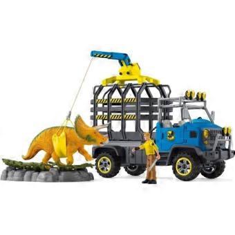 Dino Transport Mission, set da 43 pezzi con figura di triceratopo e camion da trasporto, giocattoli di dinosauri per bambini