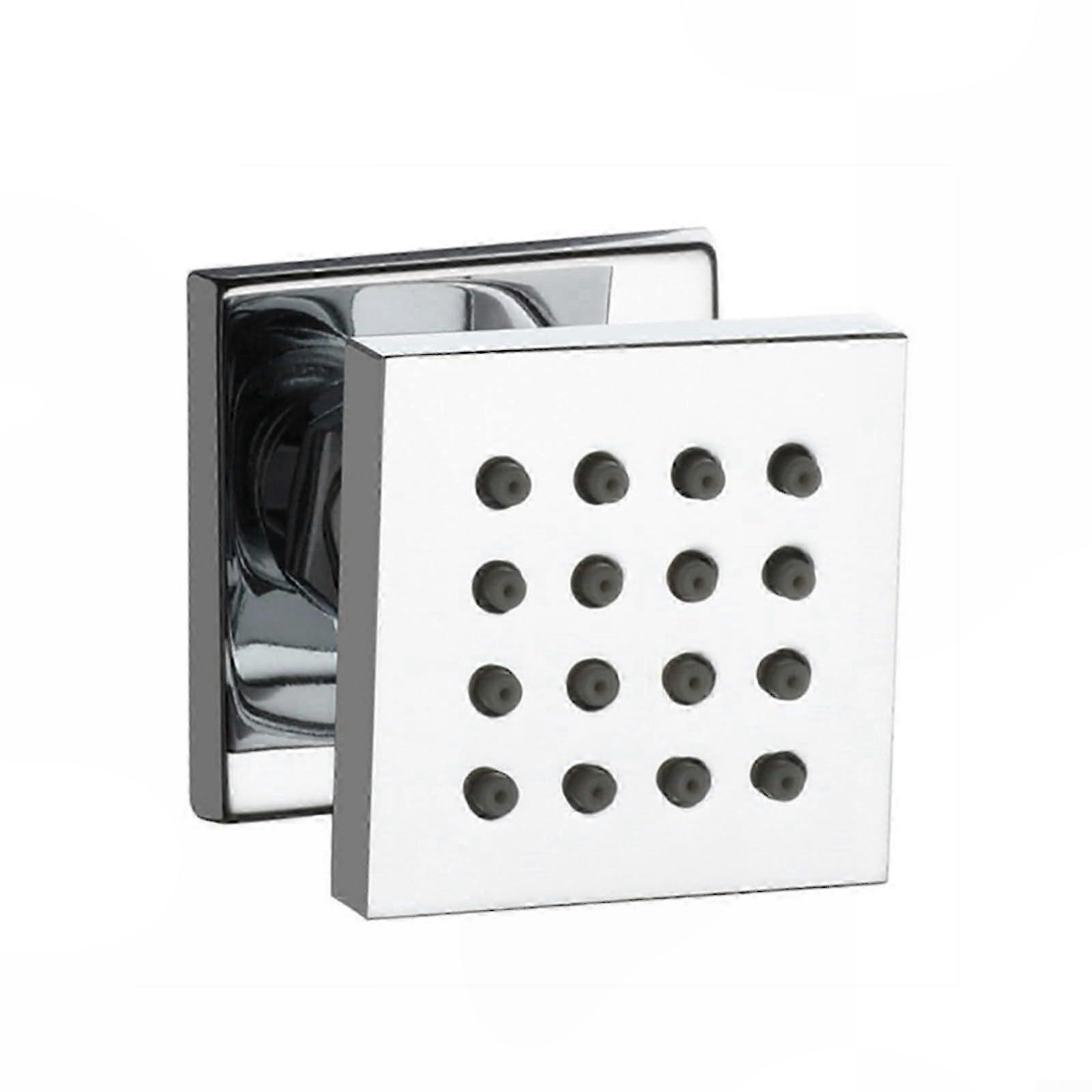 Adjustable Massage Shower Body Spray Jets, Square Solid Brass Chrome Finish, G1/2 Thread Bathroom Hydrotherapy Accessory