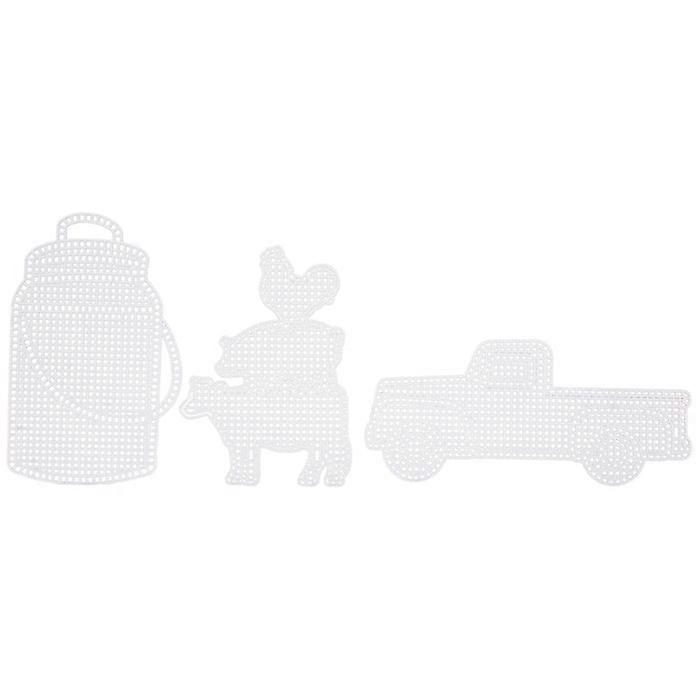 Yarnology Milk Can, Farm Animals & Truck 8-mesh Plastic Canvas Sheets