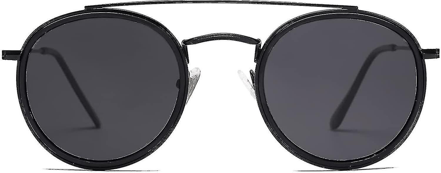 Petites lunettes de soleil vintage à double pont polarisé circulaire