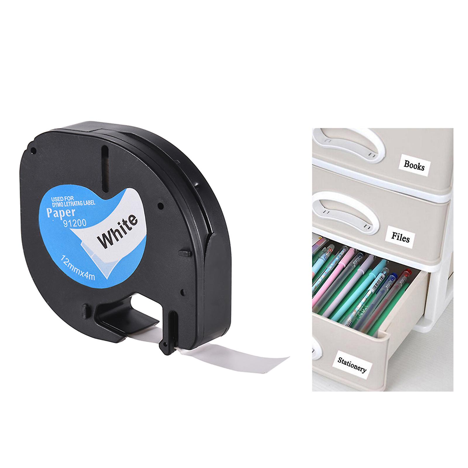 Labeling Label Tape 91200 Self-adhesive Refills Black Print On White Paper