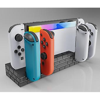 4 Charging Slots Stand Station Cradle with 8 Game Slots for Nintendo Switch for Joy-ConBlack