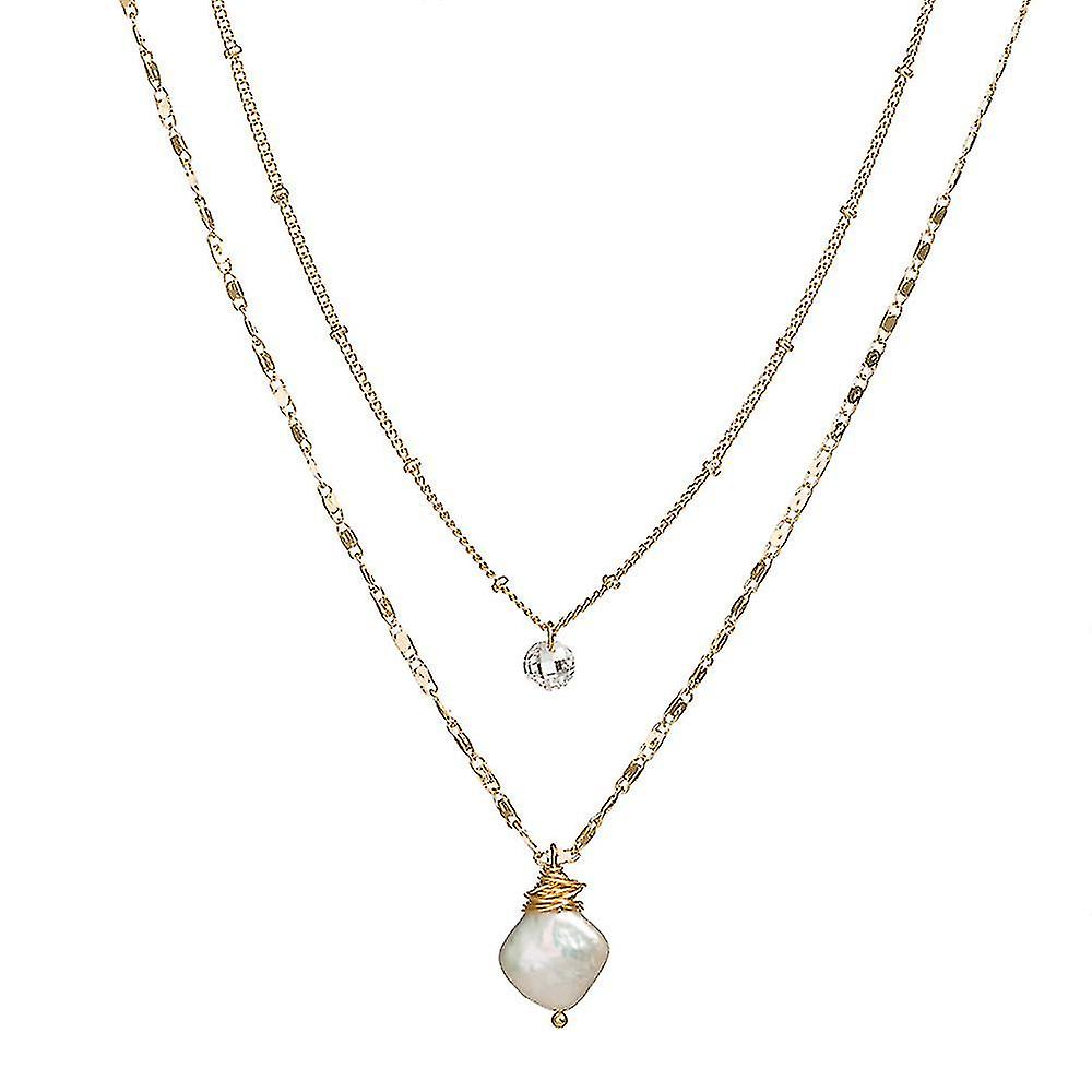 Moda Mujer Elegante Collar Elegante Barroco Perla Colgante Collar Multipiso