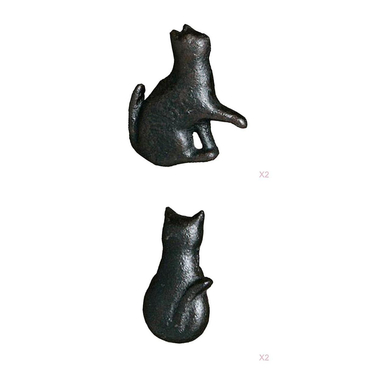 4x Cat Design Cupboard Drawer Knob Kitchen Cabinet Door Pull Knobs D+C