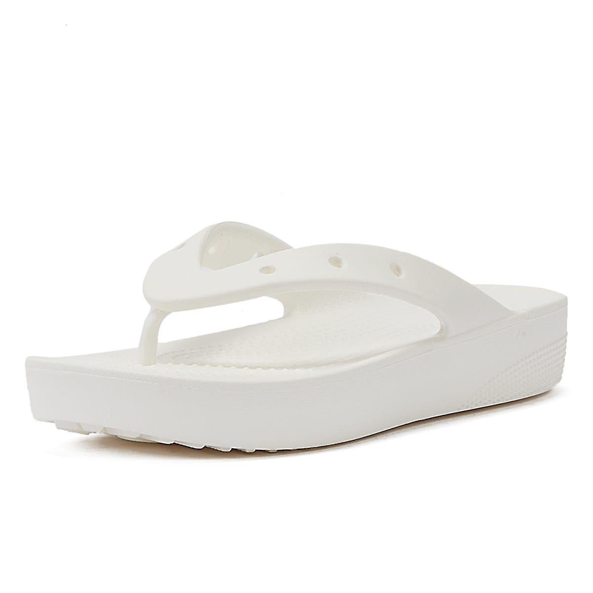 Crocs Classic Platform Womens White Flip Flops