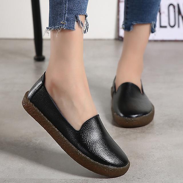 Sonbahar Flats Kadın Ayakkabı Loafer'lar Hakiki Deri Kadın Flats Slip On Kadın Loafer'lar Kadın Mokasen Ayakkabı Artı Boyutu 35-43