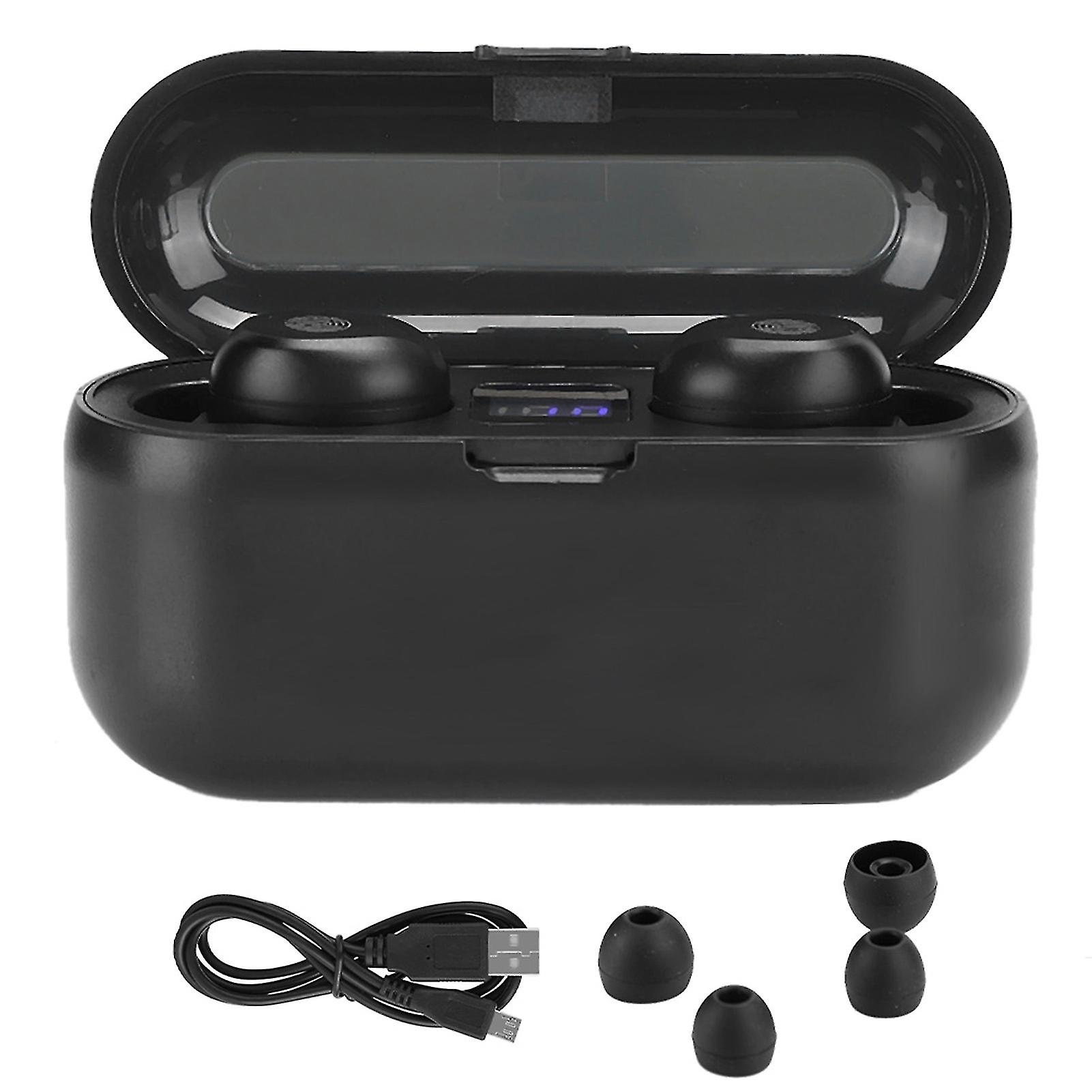 F9 Black ABS Wireless Headphones - Touch Control, Bluetooth 5.1, LED Display, Waterproof