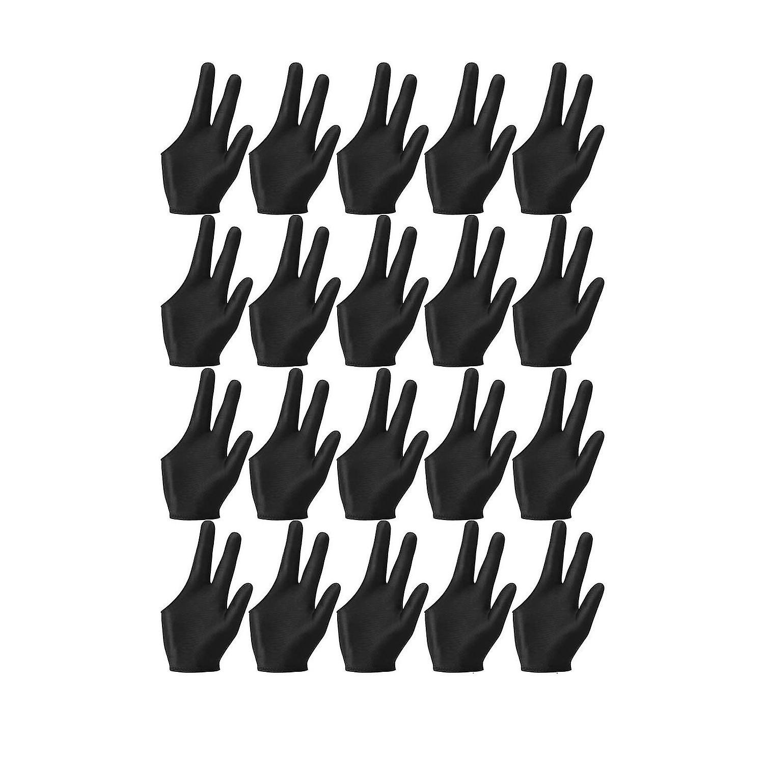 20pcs Atmungsaktive Billardhandschuhe Snooker Linke Rechte Hand Handschuhe 3 Finger Queue Handschuhe für Frauen Männer