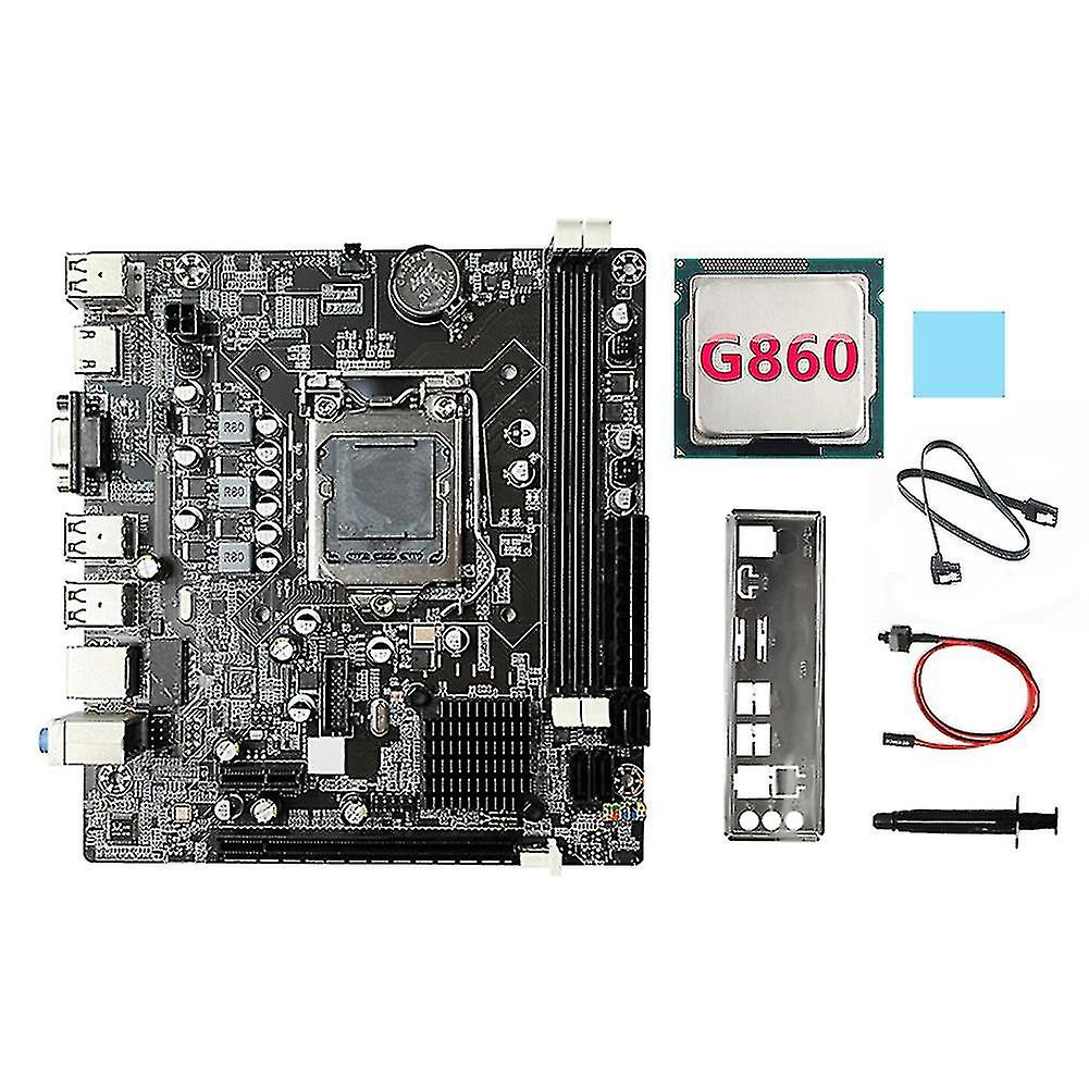 B75 Motherboard + G860 CPU + SATA Kabel + Switch Kabel + Schallwand LGA1155 DDR3 für 2x8g für I3 I5 I7 Serie P