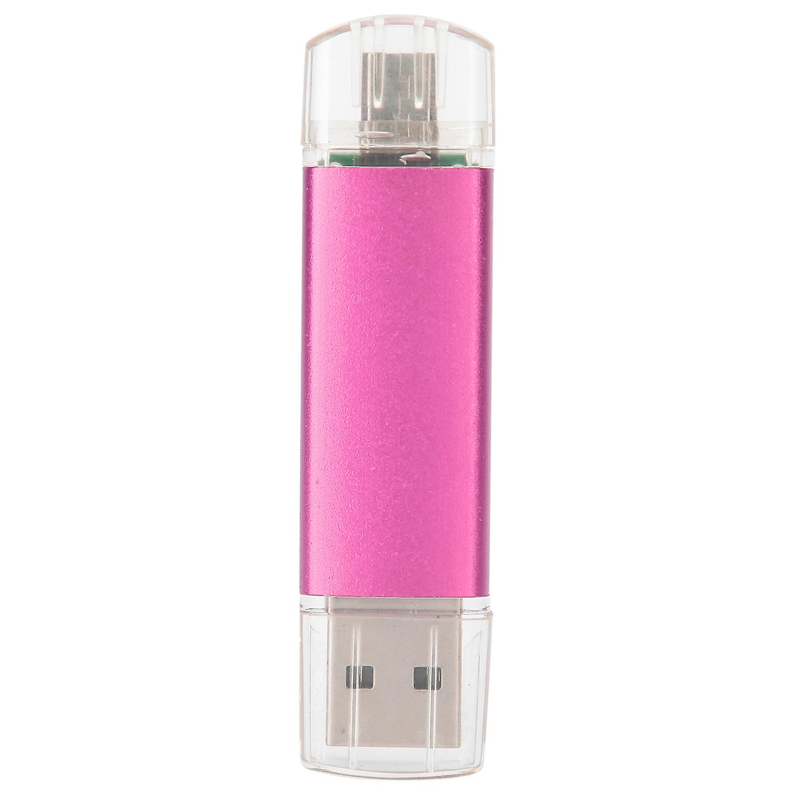 2 in 1 OTG USB Flash Drive U Disk High Capacity External Data Storage Rose Red 64GB