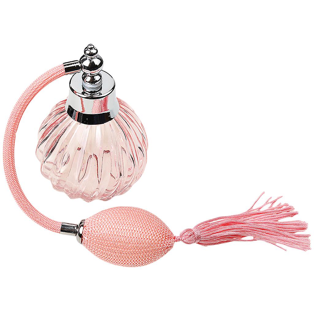 Vintage Empty Glass Perfume Bottle with Long Atomizer Spray Pump 100ml Pink
