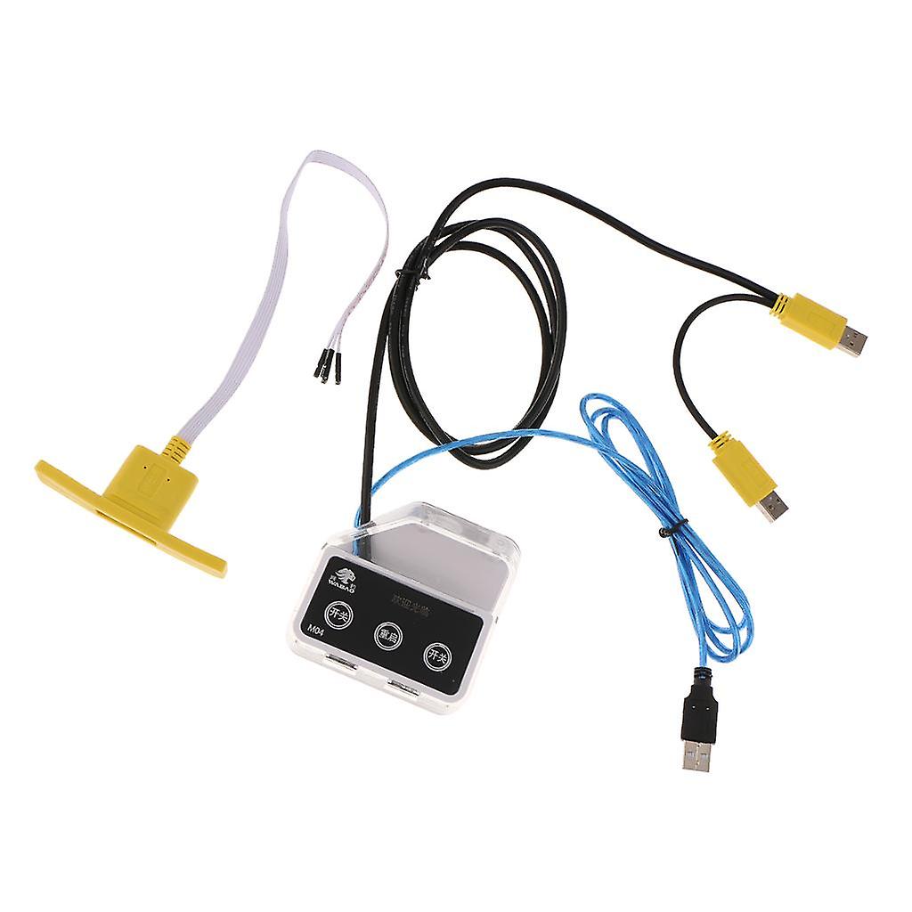 Desktop Computer Desk Mobile Power Switch Restart Buttons USB Illuminated