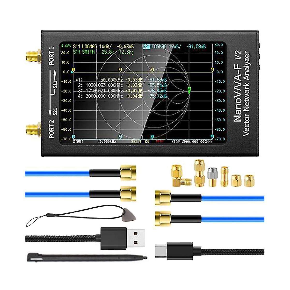 Nanovna-F V2 Vector Network Analyzer 50khz-3GHz Antenne Analyzer Hf Vhf Uhf VNA met 5000mAh-Measur